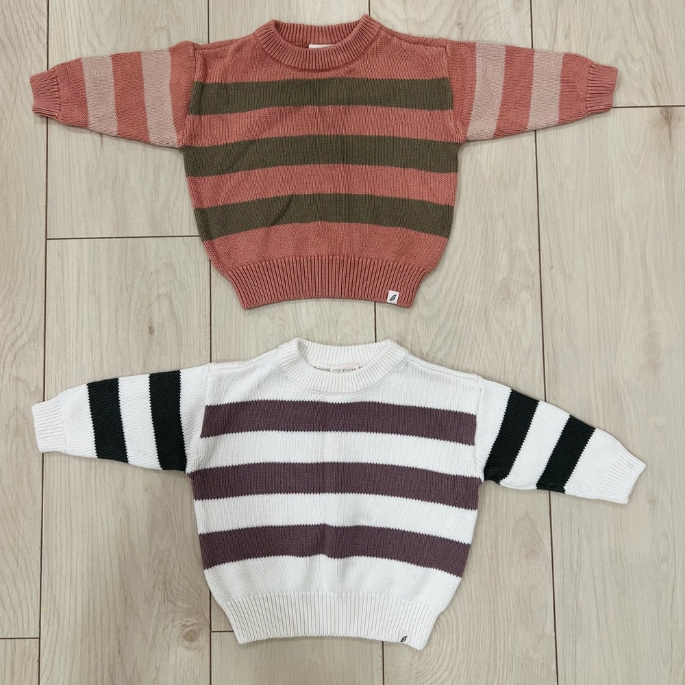 Striped Kids Girl Sweaters Set 2